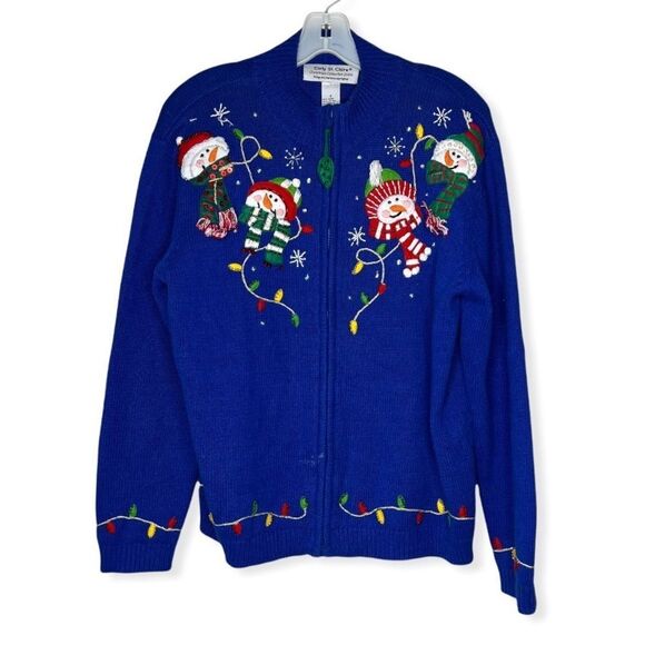 Vintage 2004 Carly St. Claire Christmas Cardigan Sweater - Picture 1 of 7